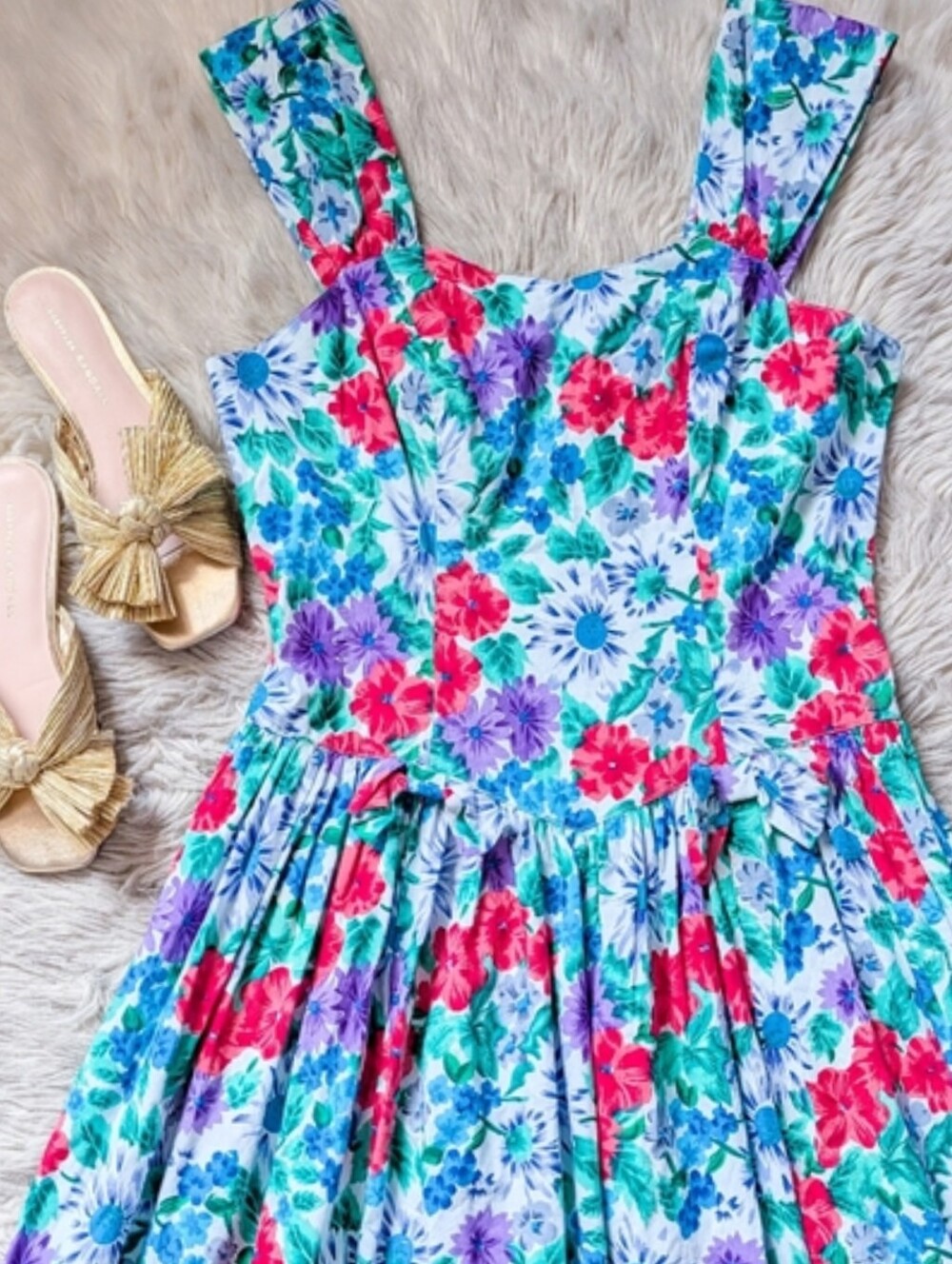 EUC Vintage 90s Sarin New York Floral Drop Waist Midi Dress